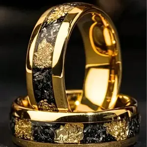 8mm Men’s Meteorite-Inspired Ring – Stylish Statement Jewelry for Special Occasions