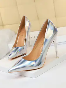 Future-Style Mirror-Surface Pointed-Toe Stiletto Heels, Cyberpunk Chic Stylish Party Shoes, Multi-Color Options, All Seasons Fashion