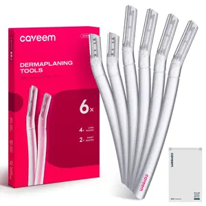 CAVEEM Dermaplane Razor for Women Dermaplaning Tool - Face Razors for Women and Men Eyebrow Trimmer and Facial Hair Removal Shaver Gentle Exfoliation Blades Epilator for Men (6 Count)