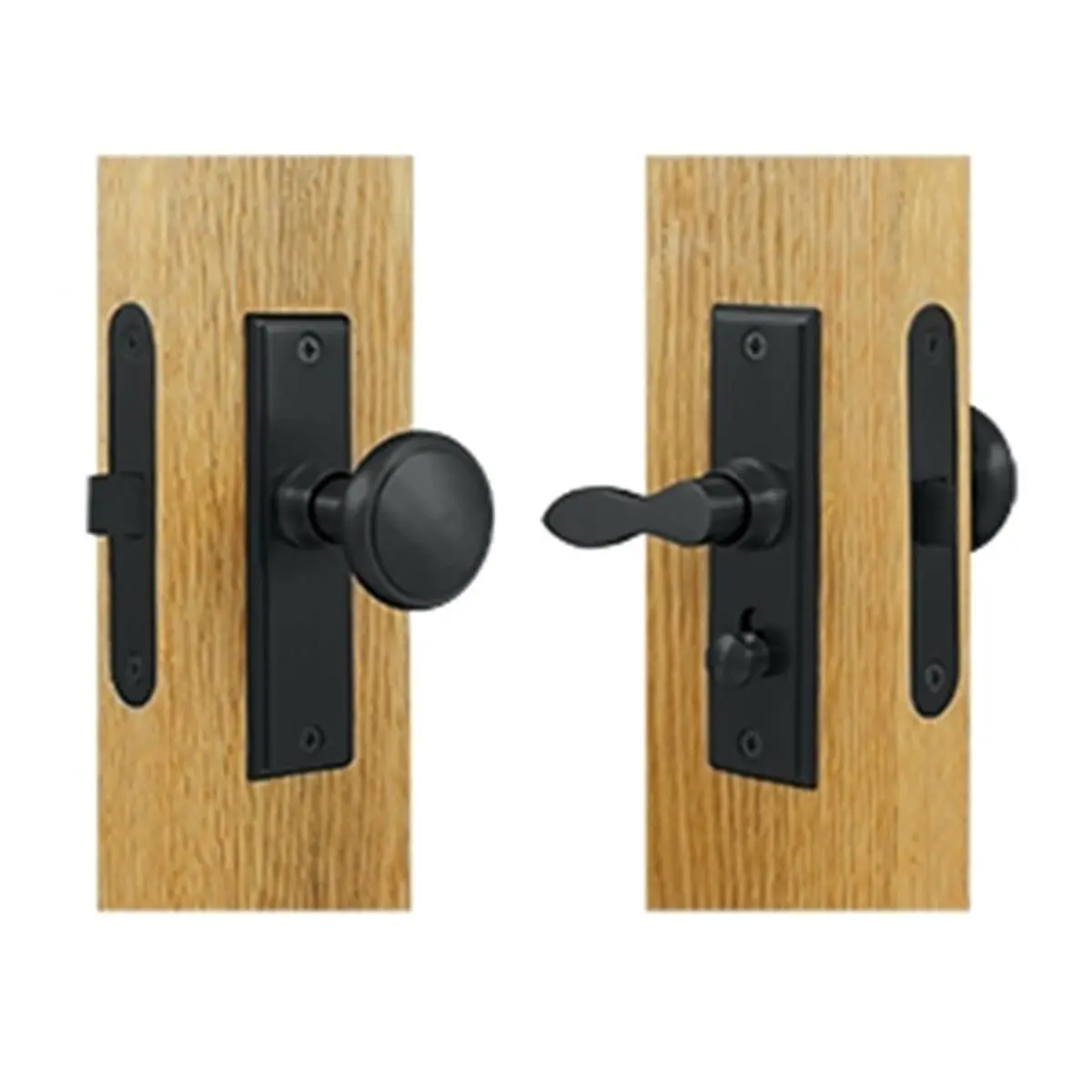 212 MAIN Square Storm Door Latch Set - Solid Brass Black Doorknob, Mortise Lock, Weatherproof, Corrosion-Proof Motorcycle Security Lock Latches & Bolts