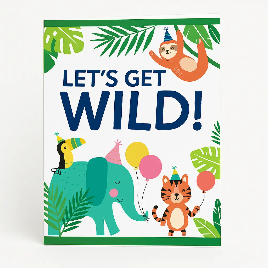 Jungle Party Invitation - Let's Get Wild! Jungle Party Invitation - Let's Get Wild!
