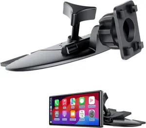 CD Slot 17mm Ball Adapter GPS Mount for  Screen, 4-Button Lock Compatible with 7-10.26 Inch Portable  Cell Phone Backup Camera  Auto Stereo GPS