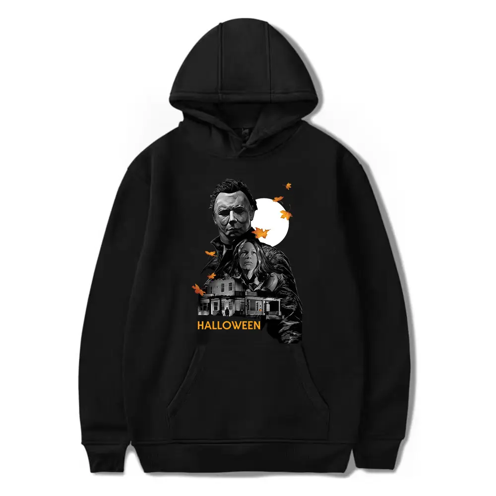 Graphic Pullover Hoodie for Men in Soft Fleece Cotton Fabric with 3D Horror Movie Print, Halloween Party and Holiday Gift Idea, Plain, Athletic, Unique, Tops, Best Friend, Husband, Bf, Novelty Print, Casual Ootd, Wife