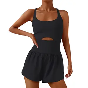 Womens Running  Workout Rompers Athletic Rompers  Outfits Exercise Jumpsuits Gym Yoga Clothes