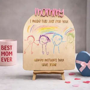 Custom Kids Drawing Plaque for Mom | Personalized Mother’s Day Gift Keepsake