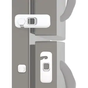 Proof Refrigerator Lock,2 Pack White Fridge Locks for  with Sticky Adhesive Pads, Safety Locks for Fridges, Cabinets, Drawers, Double Doors and More