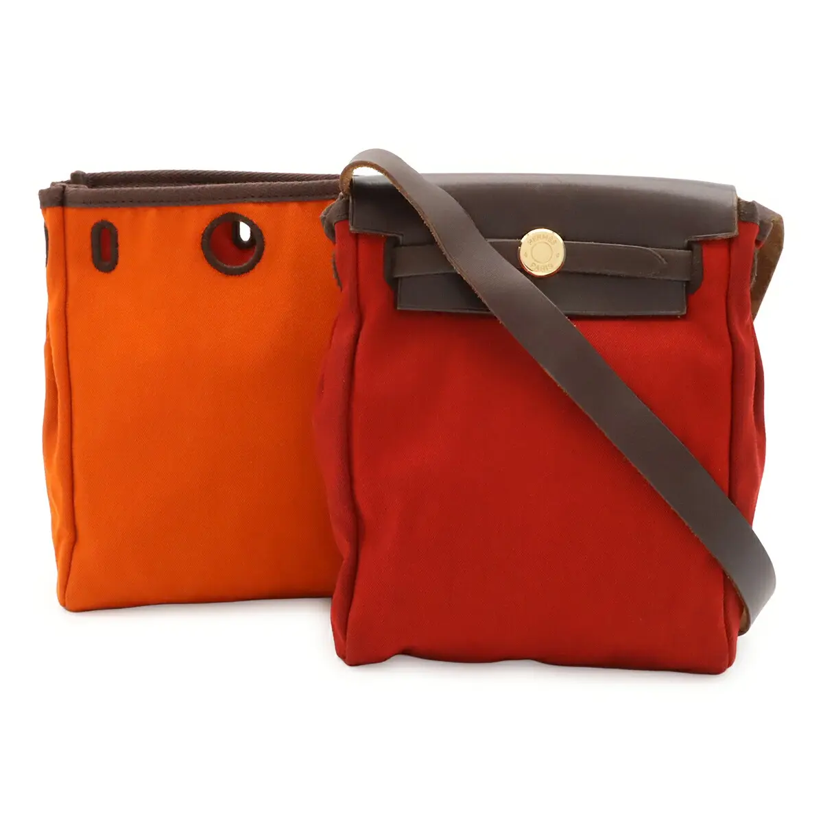 Pre-owned HERMÈS Canvas Shoulder Bags Hermes HerbagTPM Leather Shoulder Bag