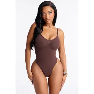 Nova Sculpt Seamless Strong Compression Low Back Thong Bodysuit - Coco