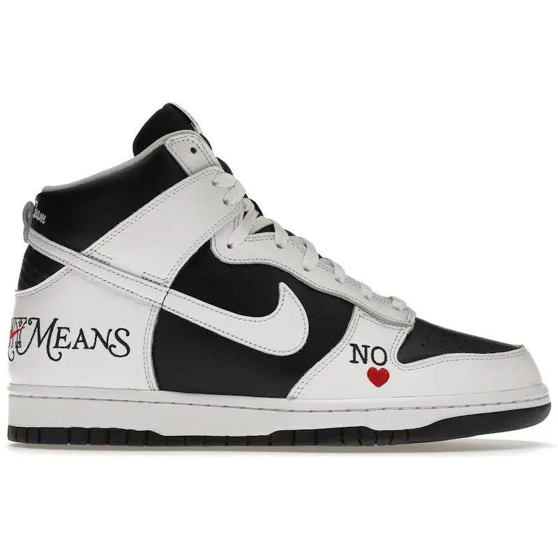 Nike Men's SB Dunk High Supreme By Any Means Black Skateboarding Shoes, from StockX