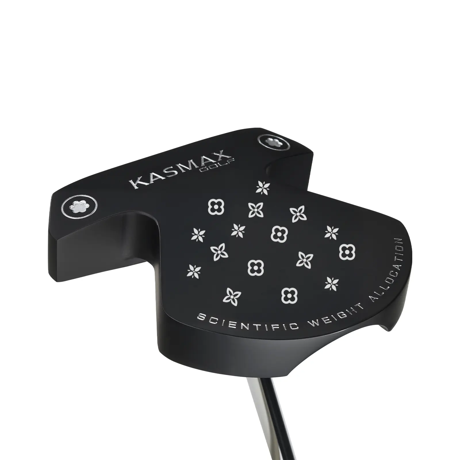 KASMAX   golf clubs  Zero-Torque Putter featuring a PU Triangle Offset Grip and CNC Finish. Designed with a low center of gravity for superior directional stability. Available in 34/35 inches. Includes a free putter head cover with built-in ball retriever