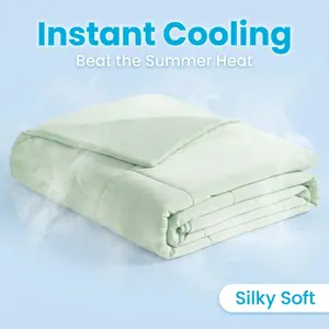 BEDSUM Q-Max 0.45 Ice Silk Cooling Blanket, Double-Sided Cold Touch Lightweight Comforter for Hot Sleepers & Night Sweats, Breathable Summer Bedding Gift