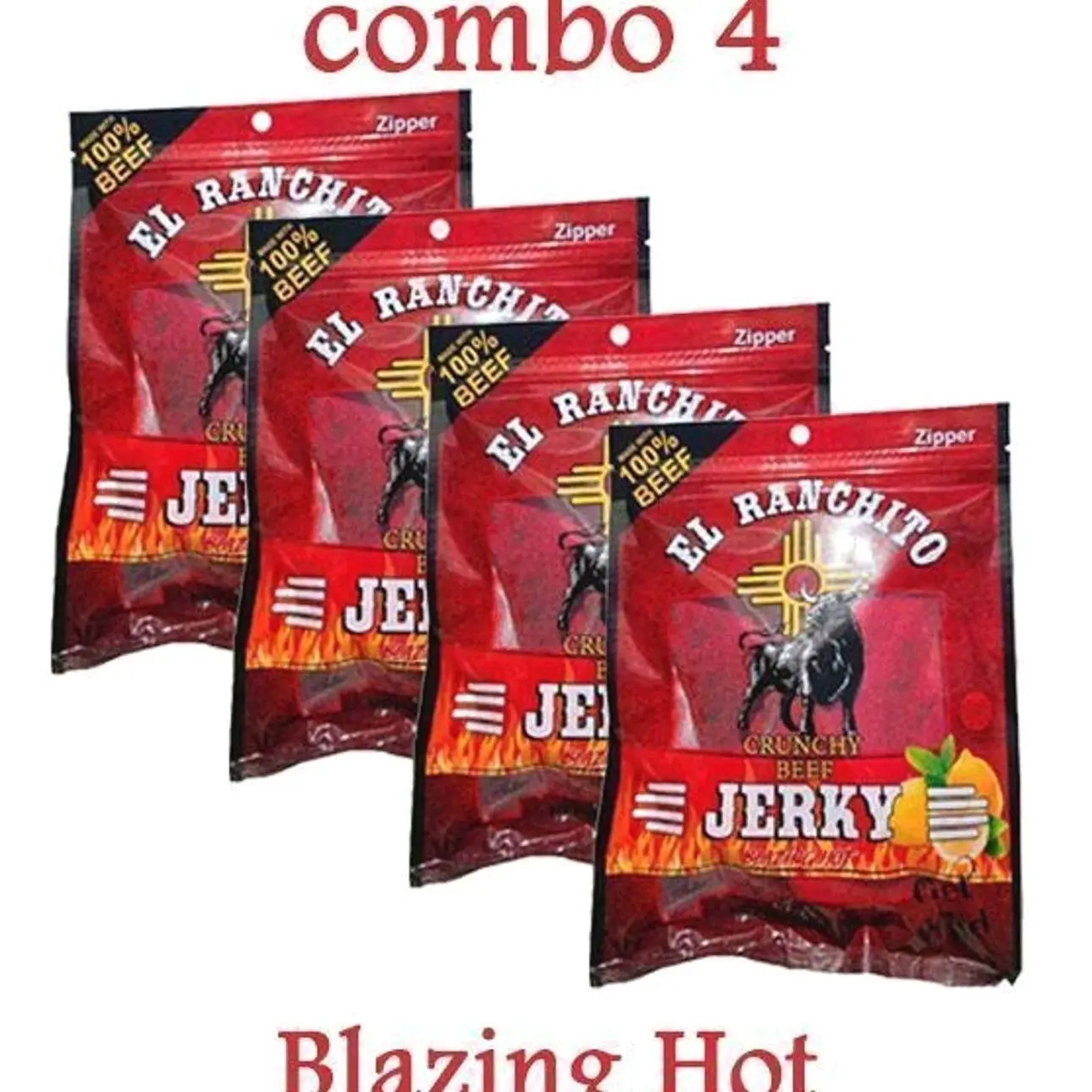 Blazing Hot El Ranchito Crunchy Beef Jerky Net Wt. 2 oz