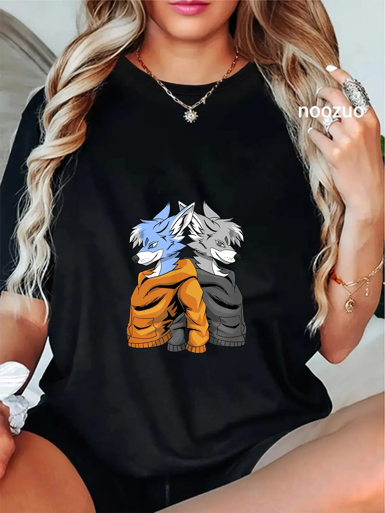 Women's Casual Fursona Fox Graphic T-Shirt, 100% Cotton Round Neck Design for Everyday Wear, Funny Furry Fandom Gift, Streetwear, Top