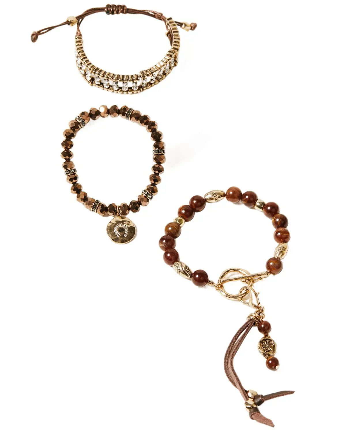Shyanne Women's Women'S Summer Moon Antique Gold Bracelet Set 3 Piece - Sasu24b3-Gld