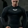 Men's Batman Sports Long-Sleeve Compression Running Top, High-Stretch Quick-Dry Design, High-Performance Activewear for Gym and Training, Athletic Fitness Top, Athletic Training Tops, Athletic Apparel, Athletic Sports Clothing
