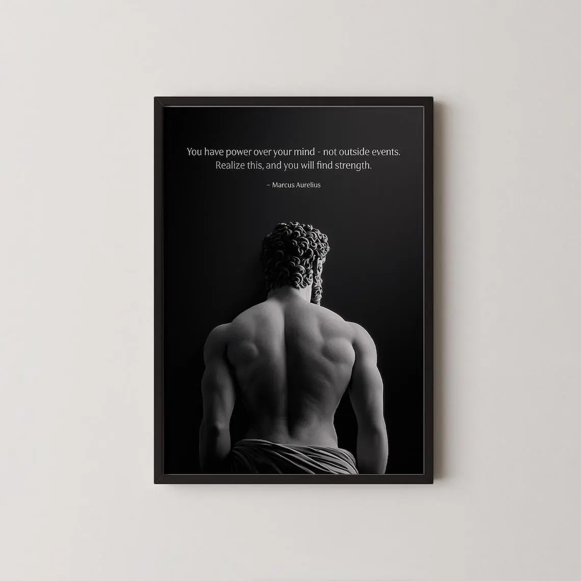 Marcus Aurelius Stoic Quote Wall Art Ancient Philosophy Print Motivational Poster