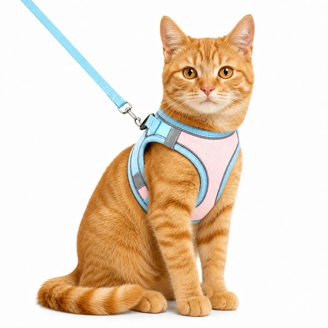 Escape Proof Cat Harness and Leash Set - Adjustable, Soft Mesh Fabric, Lightweight, Sturdy Lock, Stress-Free for Small/Medium Cats