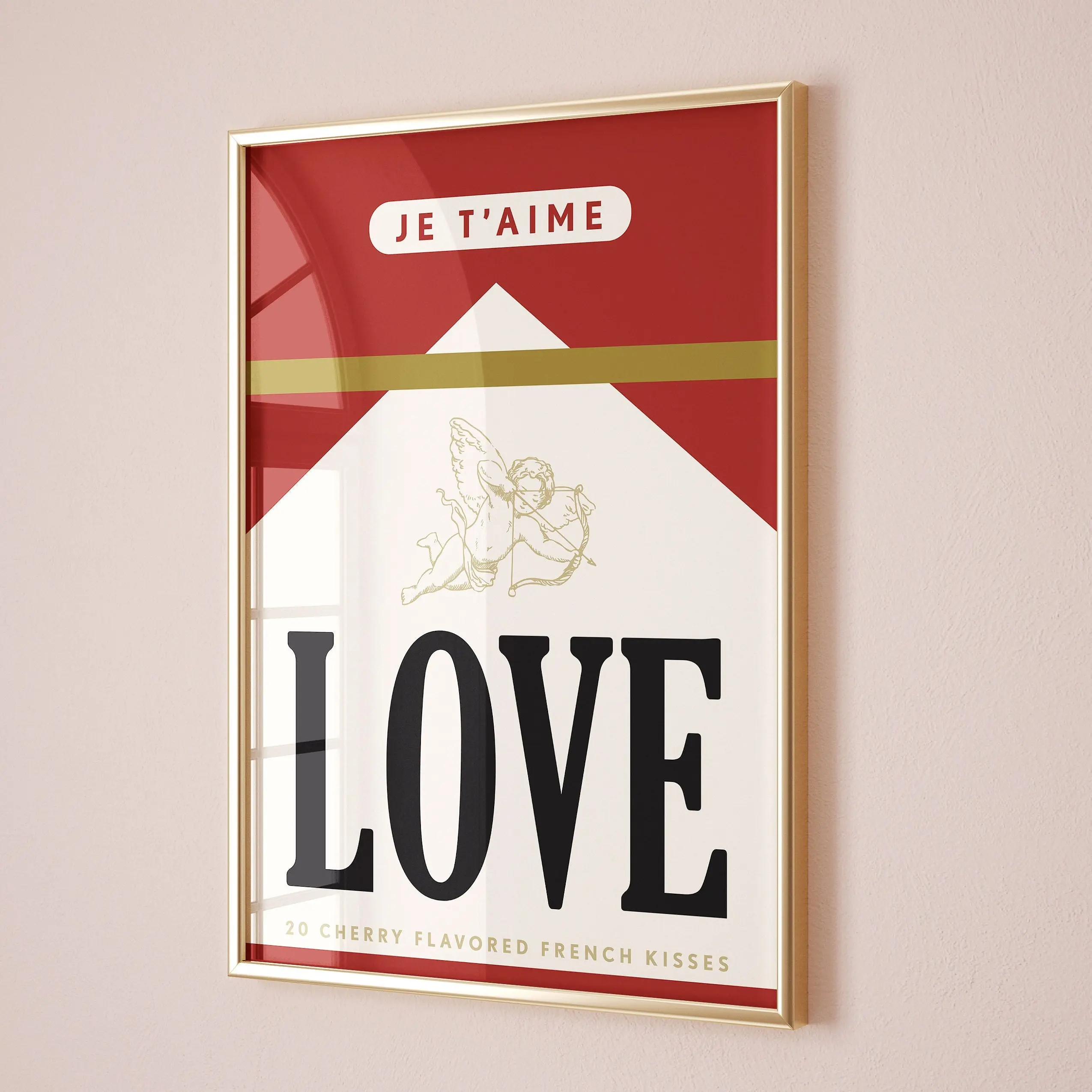 Red retro love poster wall art, vintage fashion wall decor, wall art prints trendy, lana del rey aesthetic poster no frame, girly coquette room decor