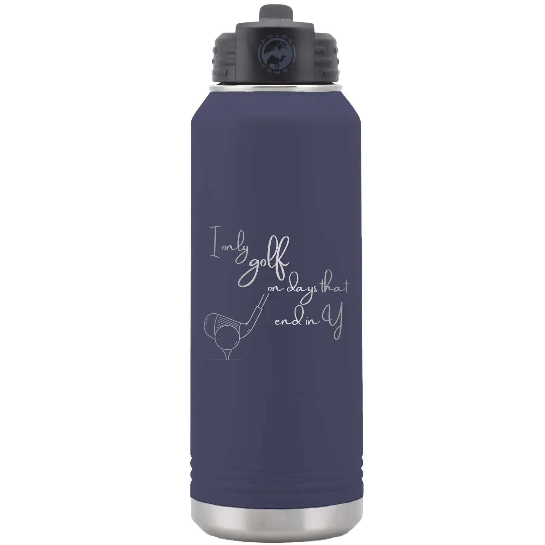 Personalized Days that end in Y 32 oz Water Bottle - Navy