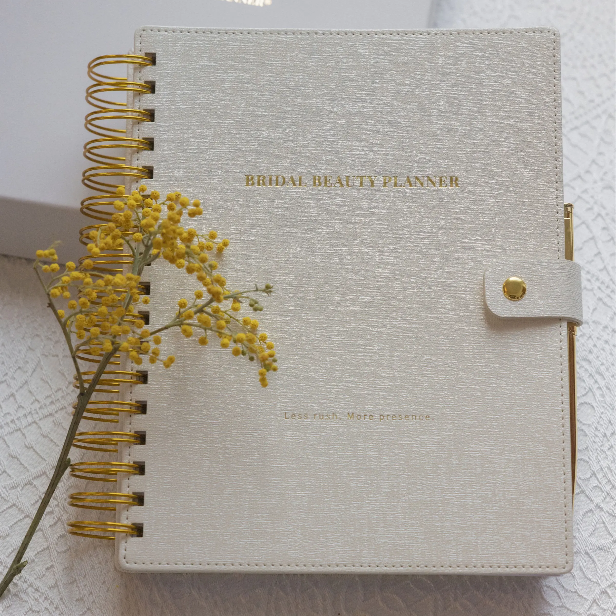 Bridal Beauty Planner | Luxury Vegan Leather Hardcover | Gold Foil | Wedding Beauty & Hair Makeup Journal | Bridal Shower Gift