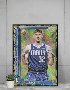 Topps Chrome Cooper Flagg 2025 Radiating Rookies Poster 12x17 Dallas Mavericks