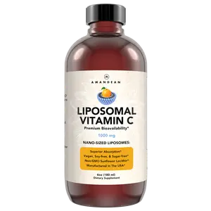 Amandean Premium Liposomal Vitamin C (6oz) - Liquid Formula with Fully Formed Liposomes. Pair with a Collagen Supplement for Increased Effectiveness. Immune Support.