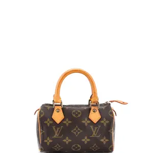 Pre-owned Louis Vuitton Canvas Coated Top Handle Bags Speedy Mini HL Handbag Monogram Canvas by Rebag