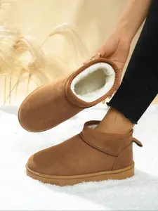 Women's Fashion Ankle Snow Boots, Warm Fleece Lining, Non-Slip Sole, Perfect for Winter Indoor Outdoor Wear, Stylish Short Boots, Fall Winter Footwear