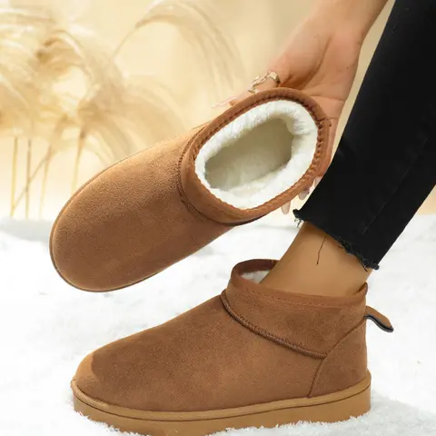 Women's Fashion Ankle Snow Boots, Warm Fleece Lining, Non-Slip Sole, Perfect for Winter Indoor Outdoor Wear, Stylish Short Boots, Fall Winter Footwear, Casual Warm Boots, Anti Slip Boots