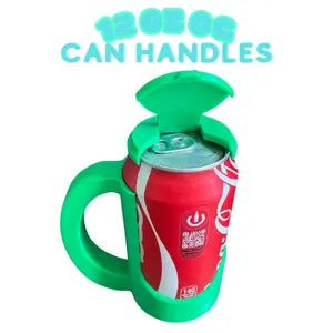 Koozie Regular OG Can Holder 12 oz with Lid - Sturdy Handle Design for OG Regular Cans Reusable Plastic Mug Portable Drinkware Cup for Travel & Convenience Bottles Reuse