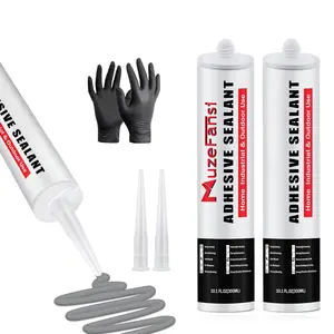 Concrete Crack Filler, Gray Self-Leveling Sealant,  Cement Crack Filler with an Accelerated Curing Capacity, Flexible Concrete Patch Gray (10.1 fl. oz,2 Pack)