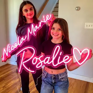 Custom LED Neon Sign Dimmable Personalized Neon Light for Bedroom Wall Decor Wedding Birthday Party Bar Salon Business Logo with Remote & Acrylic Material