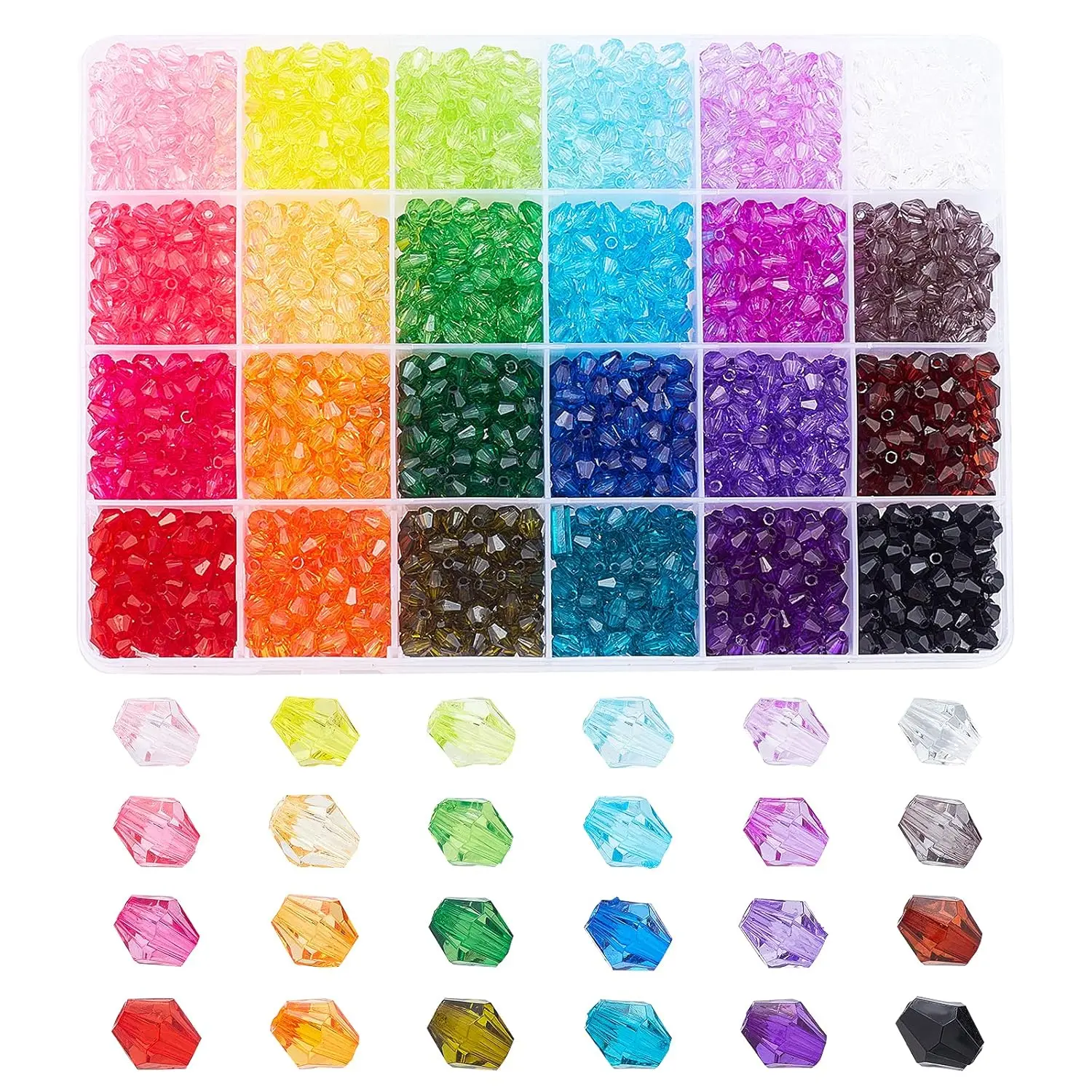2160 Pcs 6mm Faceted Crystal Acrylic Beads for Jewelry and Crafts