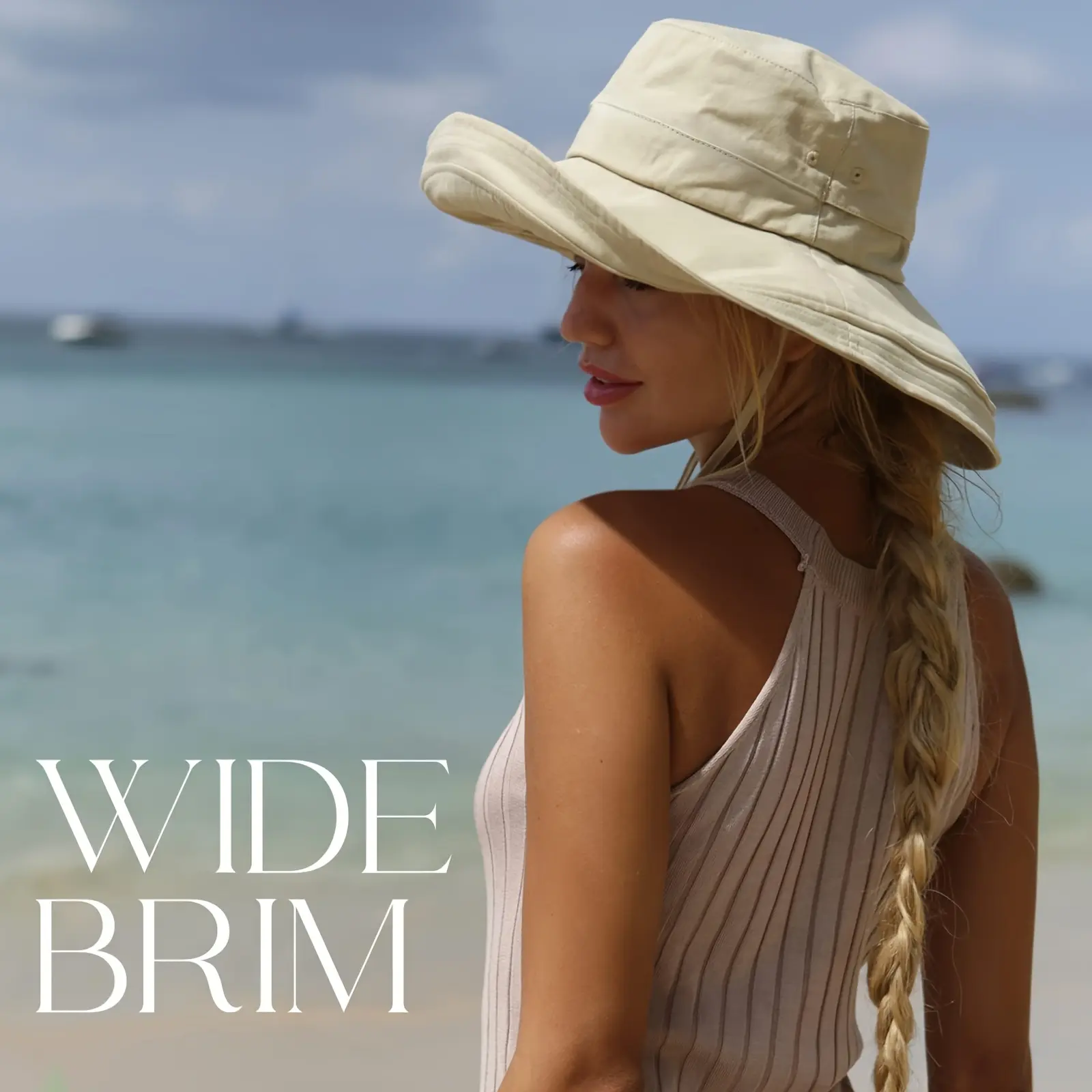 Women's Packable Bucket Hat - Wide Brim Polyester Sun Hat with Ponytail Hole, Lightweight, Adjustable Chin Strap, Breathable Design | Ideal for Gardening, Beach Activities, Packable Hat