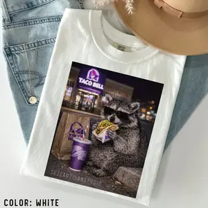 Funny Raccoon Eating Taco Shirt Vintage Graphic Tees Raccoon Lover Gift graphic  tees