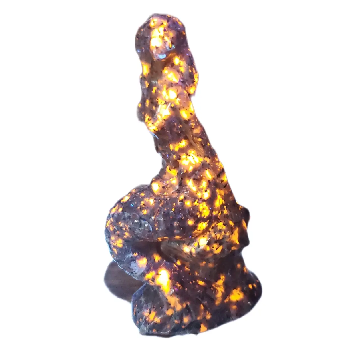 Yooperlite Mermaid Carving, 6x4x3 inches, Fluorescent under UV Light, Aesthetic and Metaphysical Stone Decor Luminous