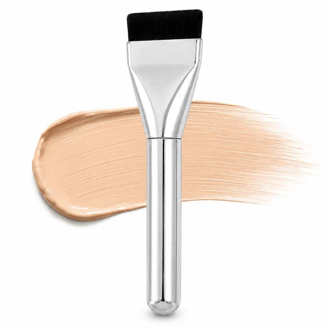 Flat Top Foundation Brush, Wide Dense Bristles for Smooth and Even Makeup Application, Ergonomic Silver Handle for Liquid, Cream and Powder Cosmetics