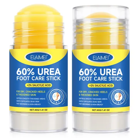 Two-Pack Elaimei Urea Foot Care Stick 40g, Foot Care, Moisturizing Heel Balm, Foot Moisturizer, Deep Hydration, Gentle Exfoliation, Dead Skin Removal For Feet, Foot Urea Cream, 60% Urea & 2% Salicylic Acid, Foot Care Product