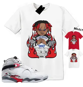 AJ 8 Bugs Bunny Shirt, Jordan 8 Bugs Bunny 2025 Sneaker Matching Red Shirt, White True Red Outfit, Unisex Crew Neck T-Shirt, Menswear Top