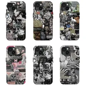 Cool Deftones Band Logo Alternative Metal Music Merch Heavy Duty Tough Phone Case Shockproof Drop Protection Durable Hard Cover Aesthetic Gift for iPhone 11 12 13 14 15 16 17 Pro Max Plus