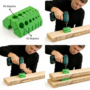 1-3D Printed Plastic Portable Drilling Guide, Designed for Precise Drilling at  Angles, with Digital Guidance, Compatible with Electric Drills, and Precise Drilling Assistance. Suitable for Bevel Joint, Frame and Deck Construction