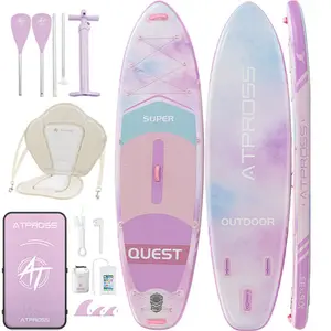 [Summervibes] 10'6''x33'' Inflatable Stand Up Paddle Board, 400lbs Capacity Extra-Wide SUP with Kayak Seat, Anti-Slip EVA Deck, Premium Accessories Kit, Stable Watercraft for Yoga, Fishing, Inflatable Paddle Board