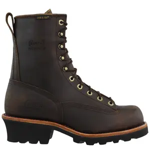 Chippewa Mens Paladin Logger 8 Inch Waterproof Round Toe  Work/Duty - Brown