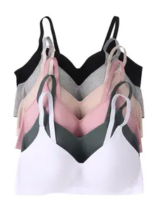 Women's 6 Pack Wireless Bras, No Wire Soft Comfort Bras
