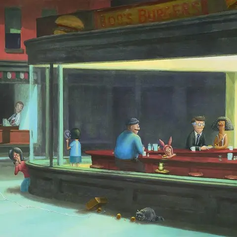 A Classic With Cheese High Quality Canvas Print Nighthawks Fanart Unique Artwork Modern Home Decor Illustrations Decoration Items wall decor wall art posters