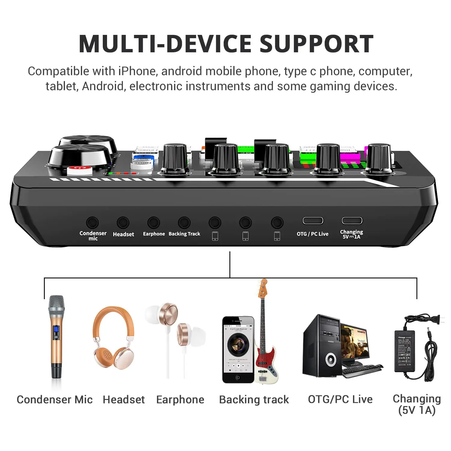 F998 Professional Podcast Live Equipment Bundle - Handheld Sound