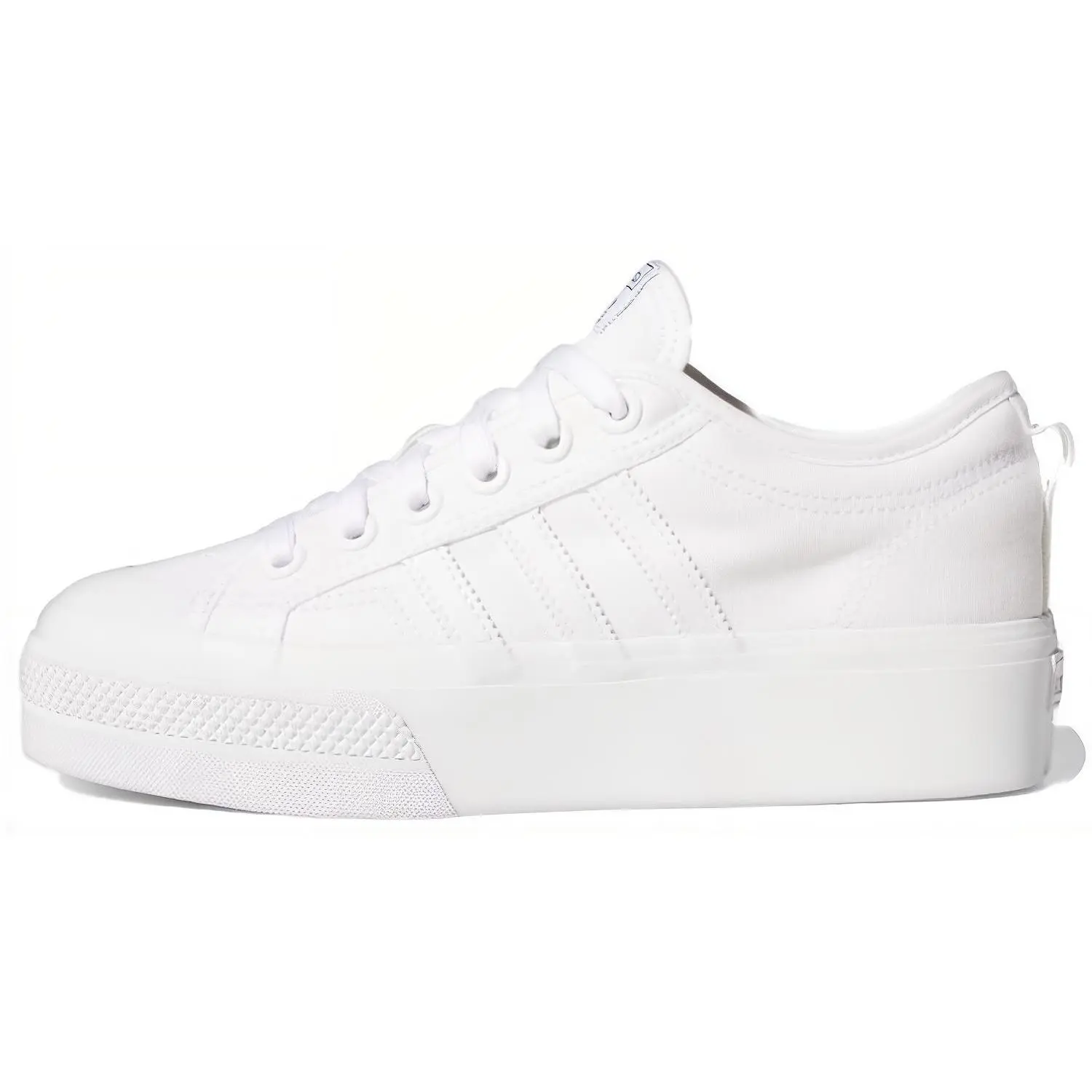 Adidas Women's Nizza Platform Triple White' Durable Non-slip Low Top Skate Shoes FV5322