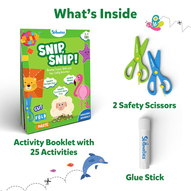 Skillmatics Snip, Snip - Art & Craft Activity, Practice Scissor Skills, Craft Kits, Gifts for Toddlers, Girls & Boys Ages 3 to 7 paper crafts