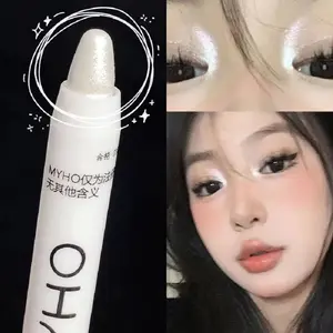 MYHO Lying Silkworm Pen Monochrome Brightening Highlight with Flash Eye Shadow Pen for Subtle Eye Pop & Soft Glow Under-Eye Application