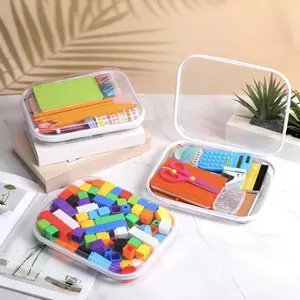 3pc Hard Shell Zipper Storage Box, Toy Organizer, Transparent Makeup Case, Travel Makeup Bag, Diaper Bag Holder, Pen Holder